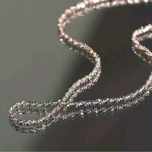 22" Starry night silver necklace.
